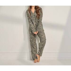 NEW THE SLEEP CODE floral organic cotton long pajama set in autumn floral